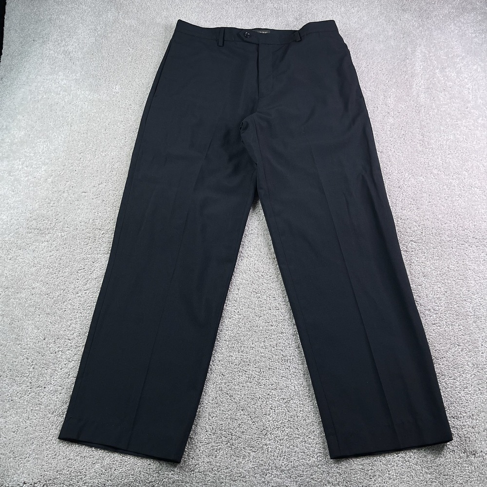 Vintage Banana Republic Pants Mens 33x30 Black Wool Blend Flat Front Trousers